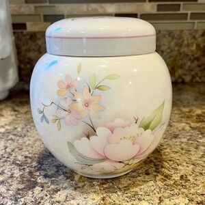 Vintage Sadler Ginger Jar Pink Floral Made in England